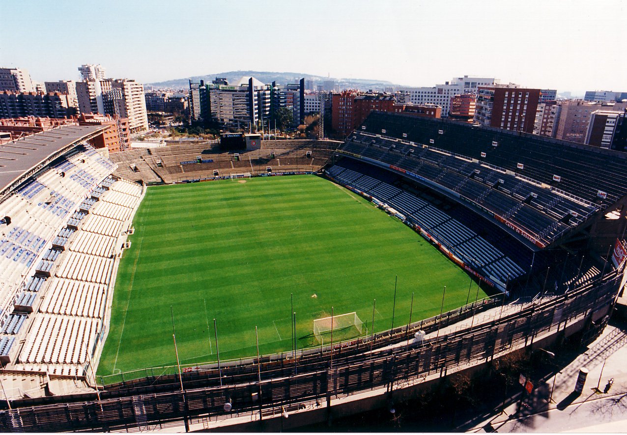 Interior view of Estadi de Sarrià in Barcelona, host of the Italy-Brazil match at the 1982 World Cup