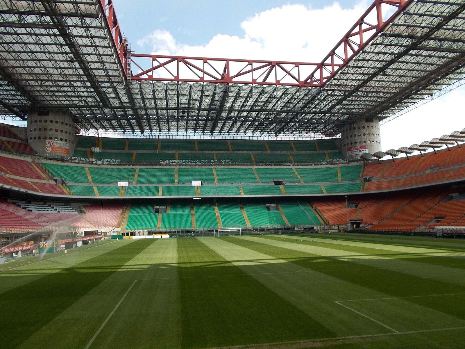 Inside the Stadio Giuseppe Meazza (San Siro) in Milan, Inter's home ground