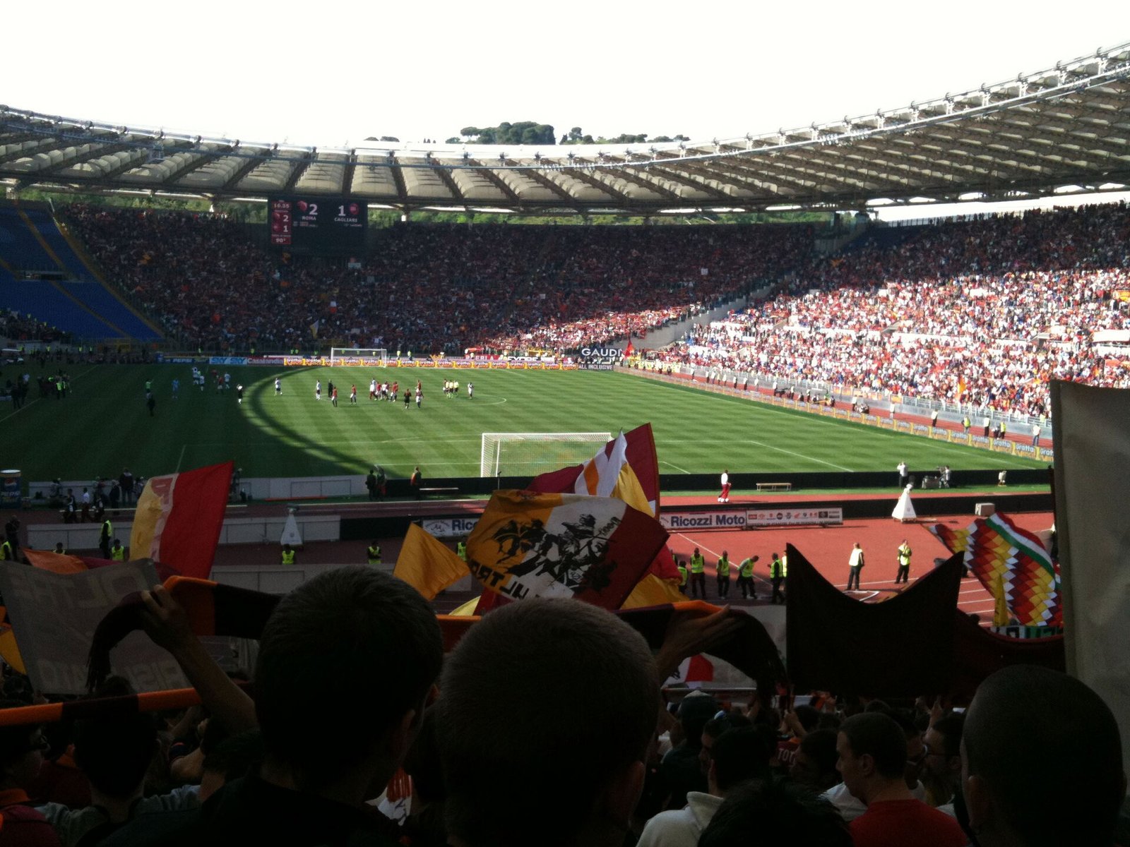 The Stadio Olimpico in Rome during an AS Roma match